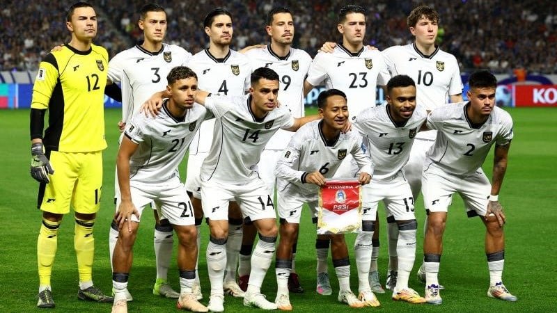 Skuad Timnas Indonesia di laga kontra Jepang pada matchday terakhir Grup C putaran ketiga Kualifikasi Piala Dunia 2026. (Sumber: Reuters)